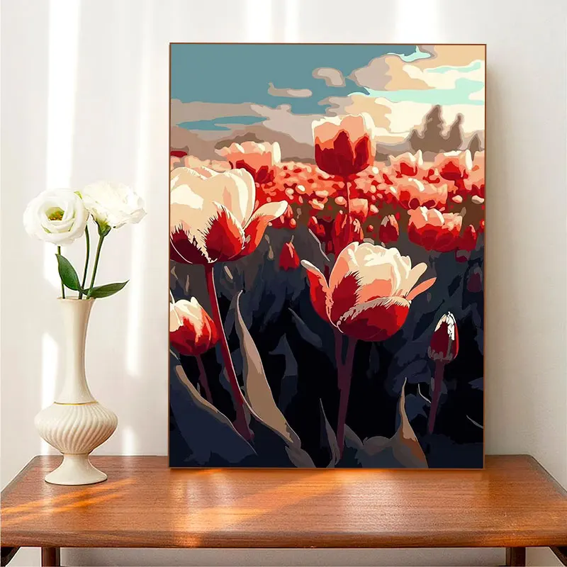 Colorful Flower 5D Diamond Art Painting Set Acrylic Diamond Colored Handmade Art For Adult For Home Art Wall Decoration Style G