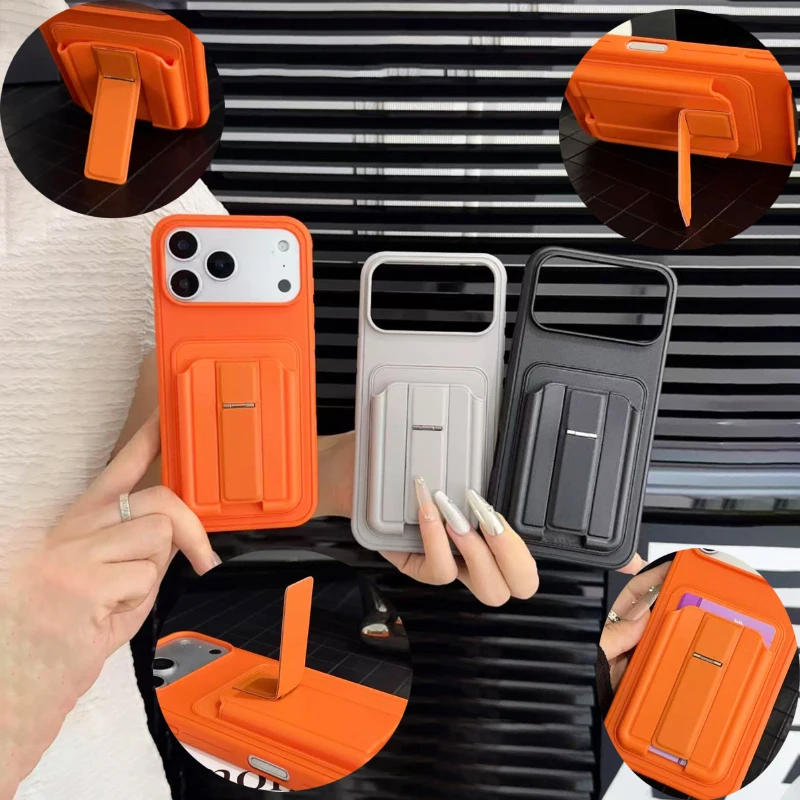 Luxus Einfarbig Matte Harte PC Weiche TPU Karte Tasche Halterung Stoßfest Telefon Fall Für iPhone 17 Pro Max 15 13 14 16 Pro Max Abdeckung