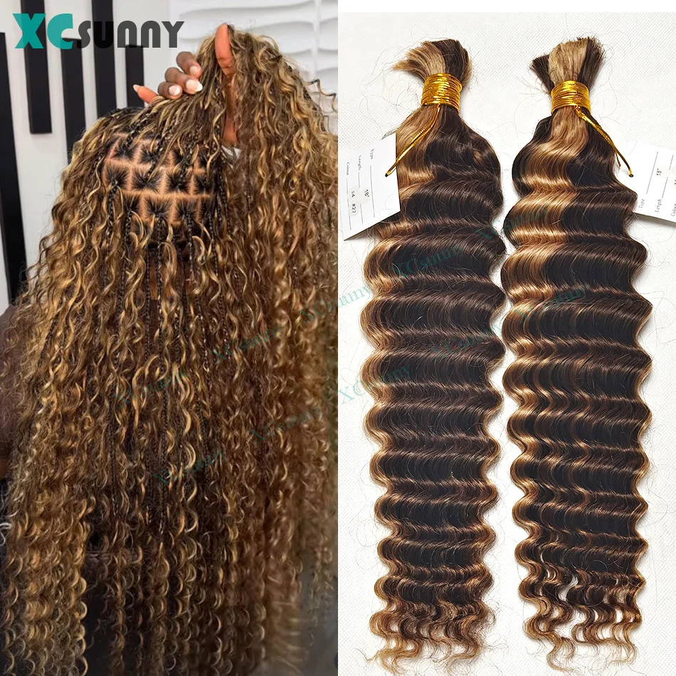 

Объемные человеческие волосы, глубокая волна для плетения, цвет 4 27, объемные наращивание человеческих волос для косичек в стиле бохо, пучки плетения без утка, оптовая продажа