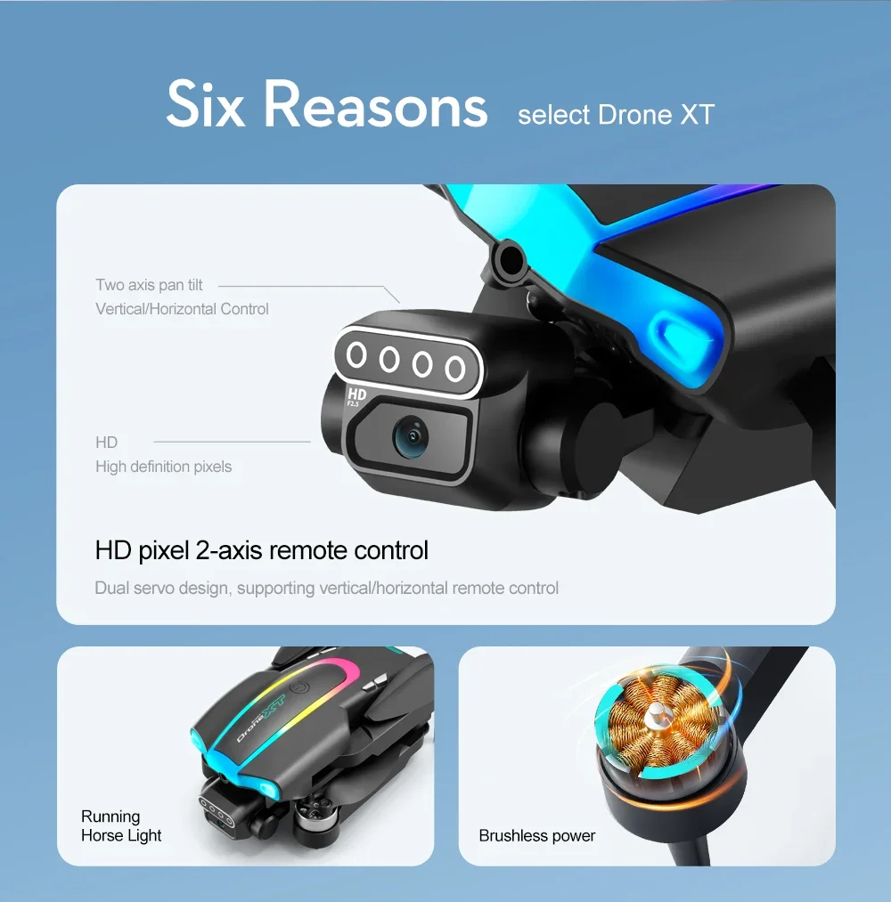 New XT105 GPS Return RC Drone: 5G WiFi FPV, 360° Laser Obstacle Avoidance, 8K HD Dual Camera & Brushless Motor Quadcopter