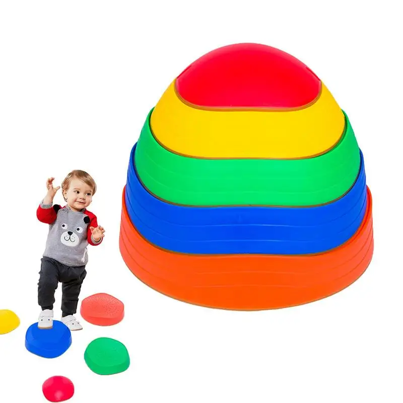 

Balance Stones For Kids Sensory Play Equipment Toys Child Safe Rubber Non-Slip Edging Play Stepping Stones For Promoting