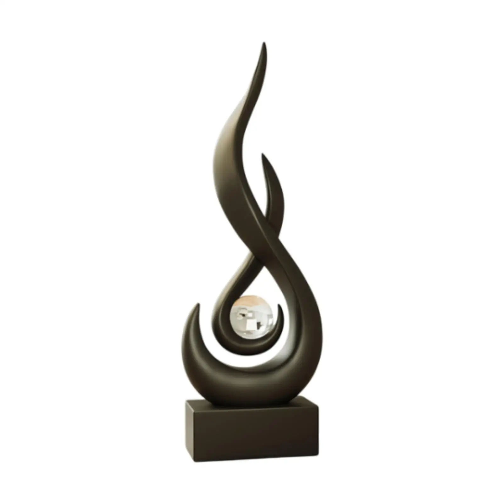 

Abstract Fire Statue Collections Table Ornament for Indoor Bedroom Bookshelf Black