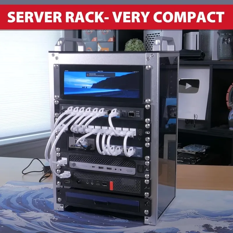 8U Server Cabinet, 10 Inch Server Rack For Network, Servers, Audio, And Video Equipment,  T1 Rackmount