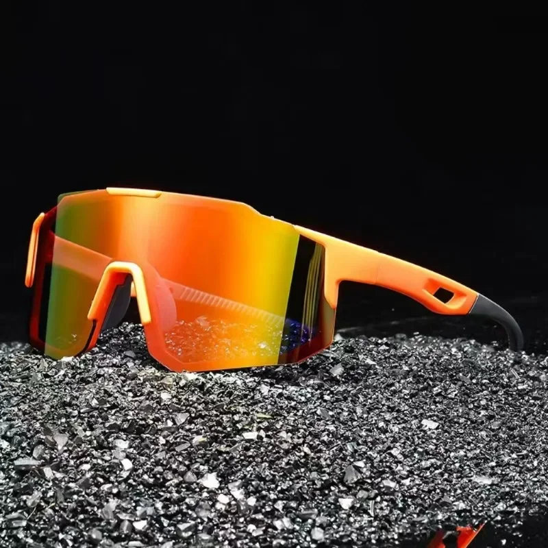 

New Trendy Cycling Goggles Oversized Decor Women's Sports Anti UV Sunglasses Men's Outdoor Brand Design Sun Glasses for Hiking