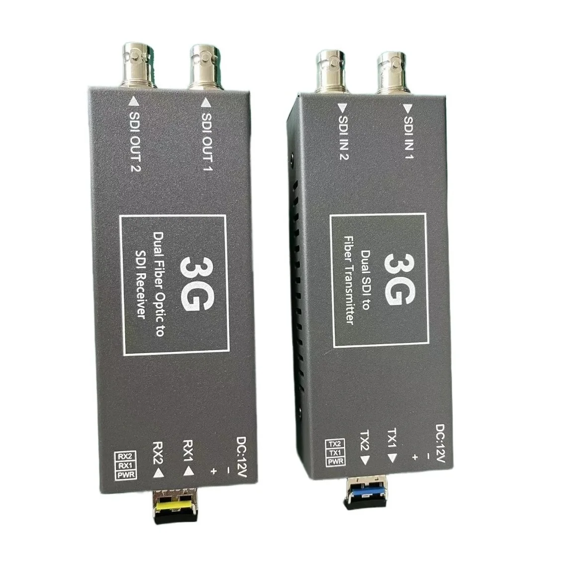 Mini 2ch 3G-SDI to Fiber Converter with dual LC/SFP optical module