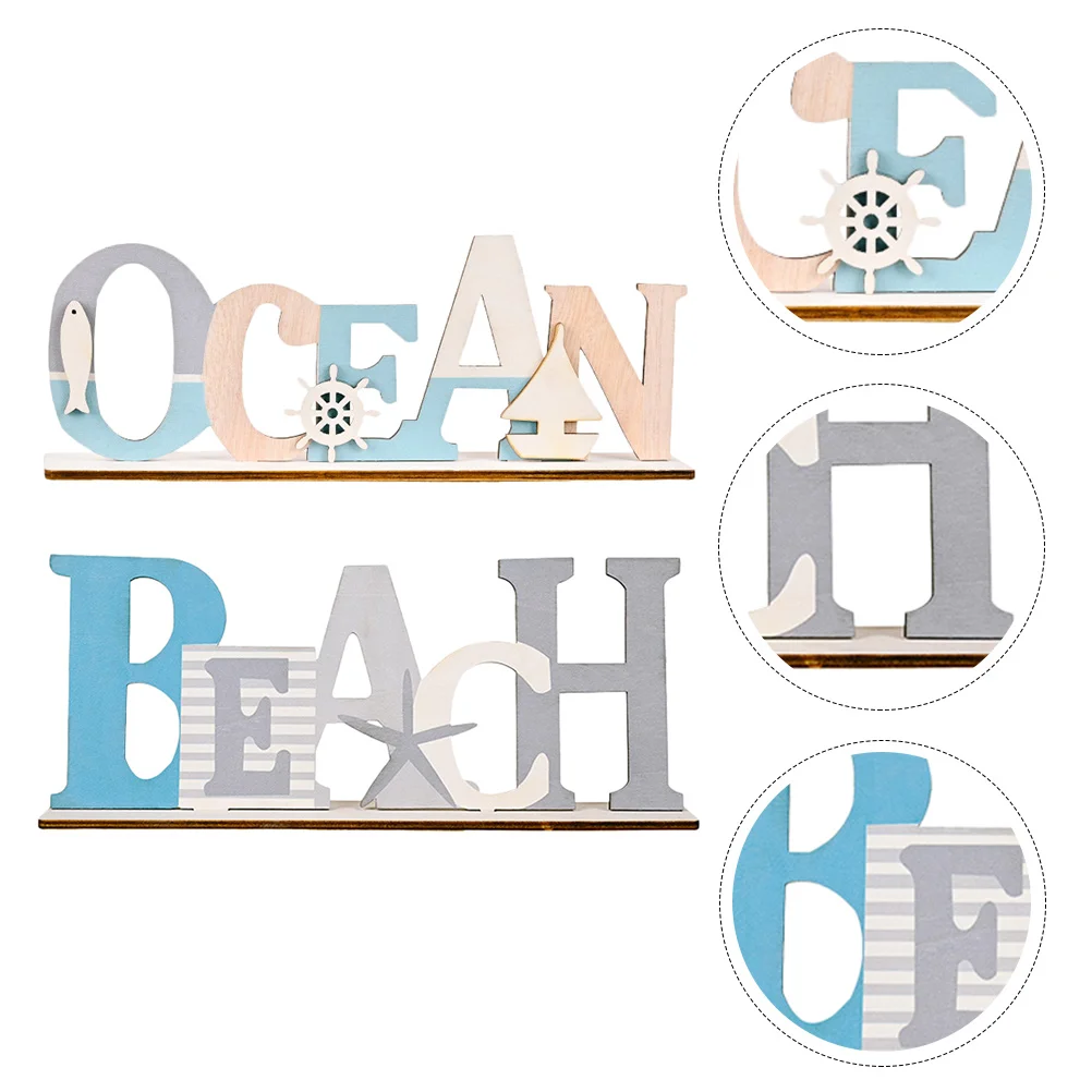 

2pcs Ocean Table Decor Decor Blue Mediterranean Nautical Sign Home Party Table Desk Safe Kids Gift Summer Office