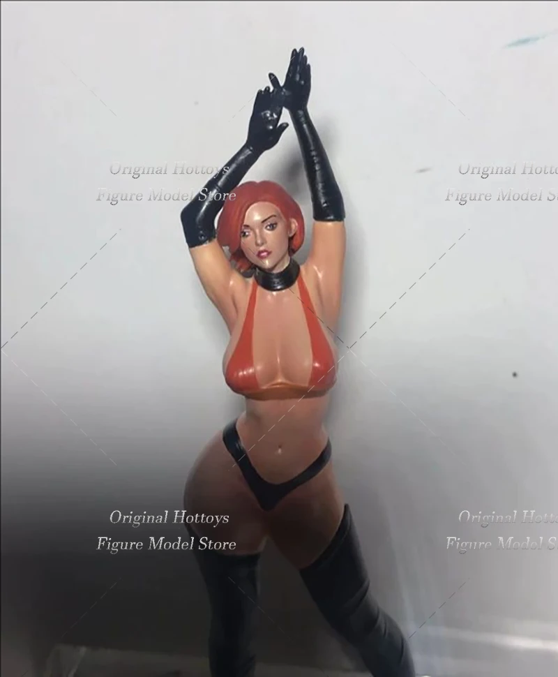 재고 있음 1/18 스케일 여성 군인 짧은 빨간 머리 핫걸 미니 조형물 풀세트 액션 피규어 모델 인형 선물 컬렉션