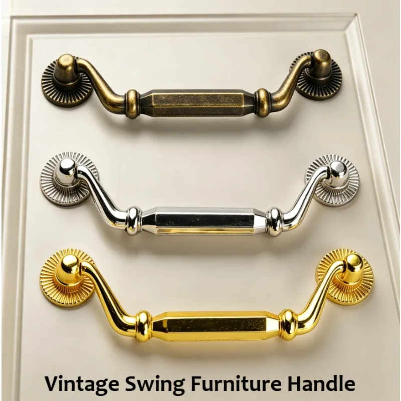 Chinese classical bronze furniture drawer handle solid clothes cabinet door handle zinc alloy