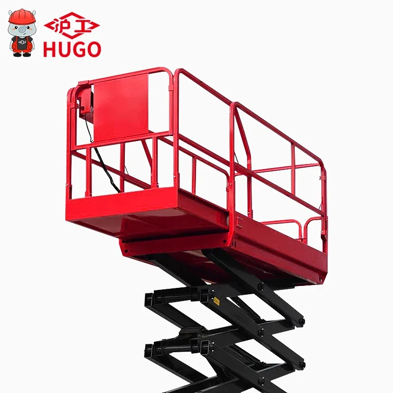 6m 8m 10m 12m 14m Off-road Wheel Full Electric Mobile Scissor Lift Platform Price