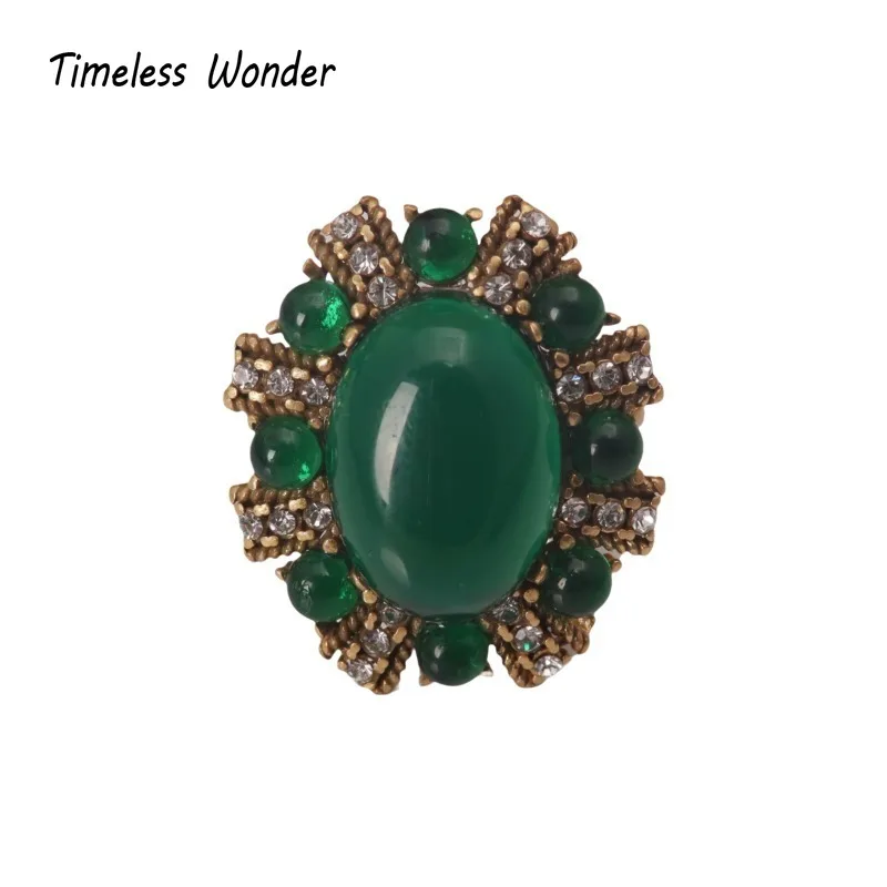 

Timeless Wonder Retro Geo Rhinestone Cocktail Rings for Women Designer Jewelry Goth Top Party Ins Trendy Gift Rare Kpop 6443