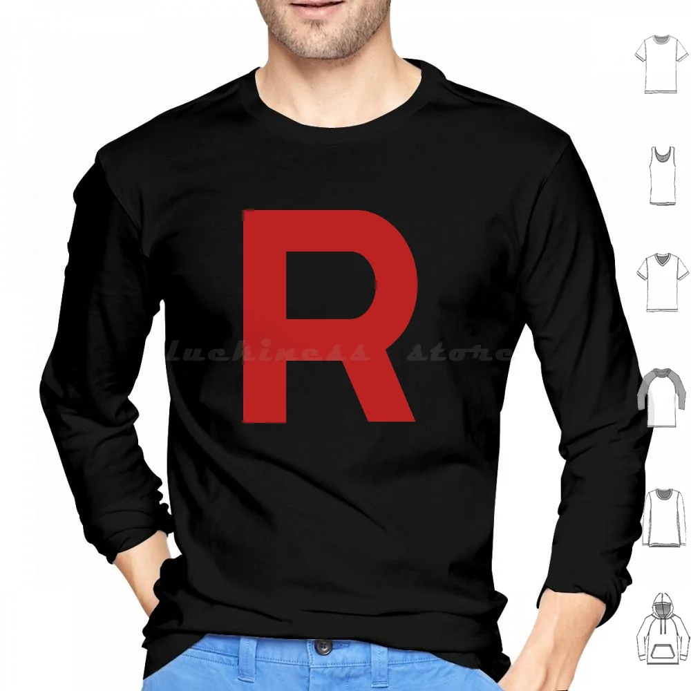 Accurate Team Rocket Logo Hoodies Long Sleeve Funny Cute Team Rocket Team Rocket Evil Enemy Xmas Christmas