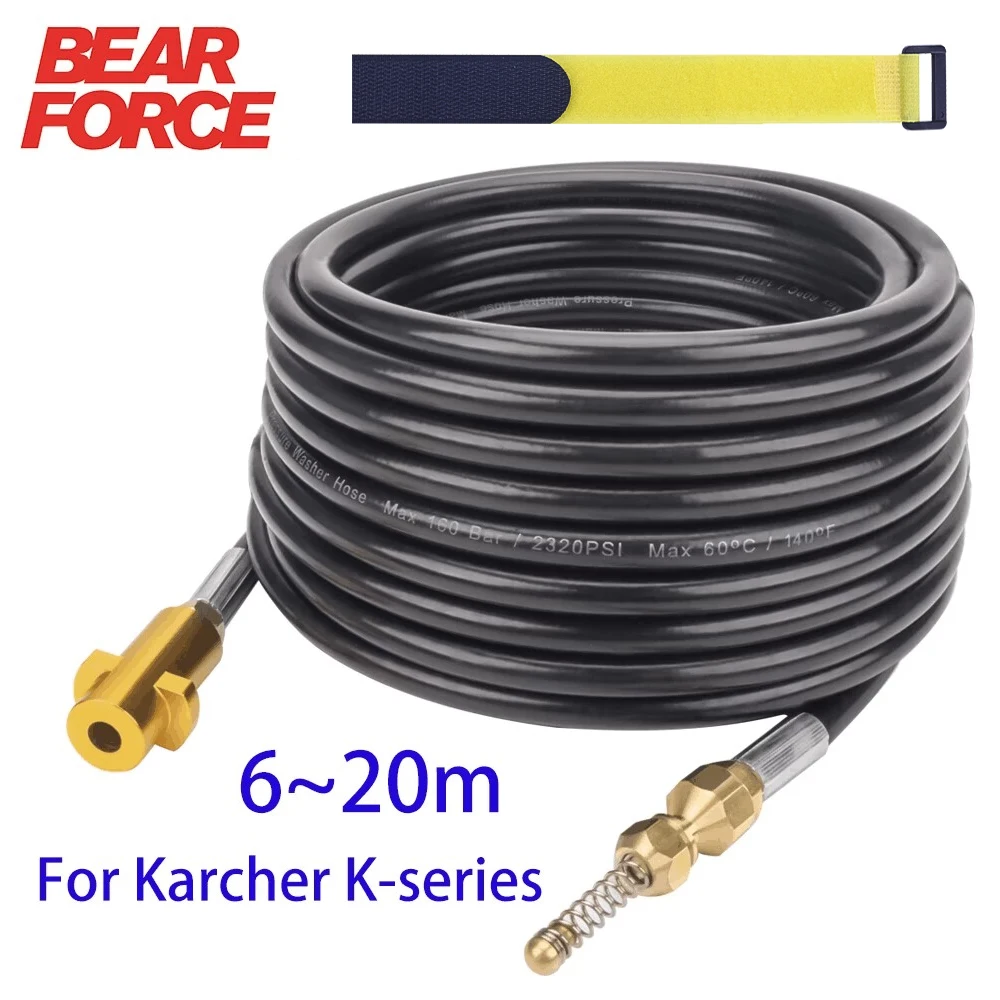 6~20 Meter 2600psi 180bar Hochdruckreiniger Kanalreinigungsschlauch Rohrreiniger für Kärcher K2 K3 K4 K5 K6 K7