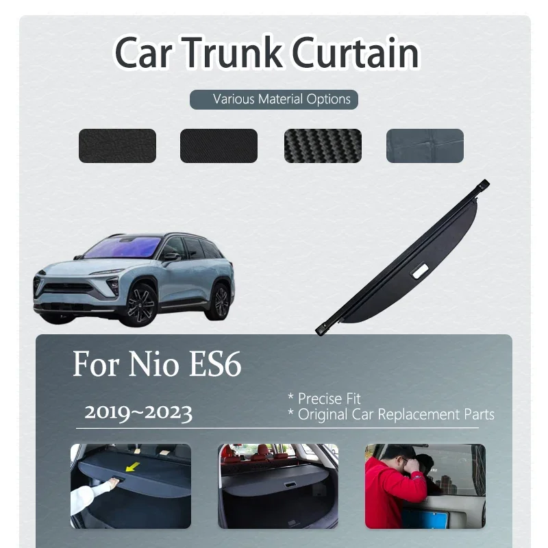 

Car Trunk Curtain Covers For Nio ES6 MK1 2019 2020 20212022 2023 ABS Retractable Trunk Rack Partition Shelters Carro Accessories