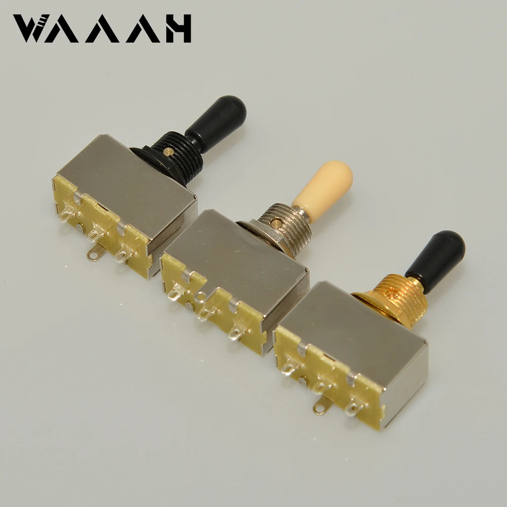 Guitar Toggle Switch 3 Way Switch Box Style with Tip Cap Black Gold Nickel for Electric Guitar