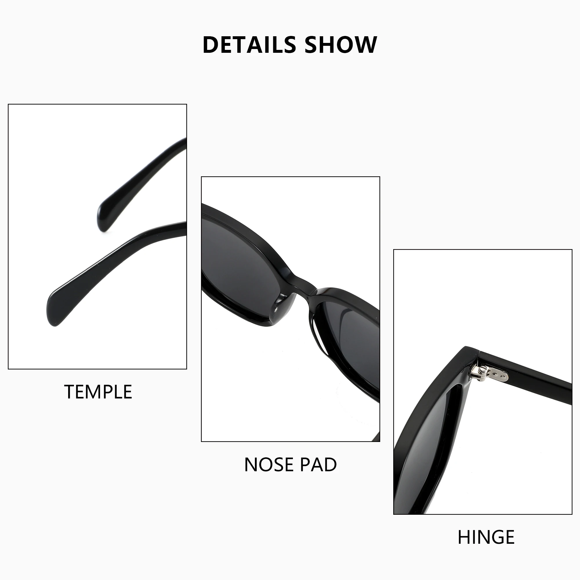ZENOTTIC Classic Design Polarized Sunglasses Unisex Handmade Acetate Black Sun Glasses Male Trend Square Shades TD96046