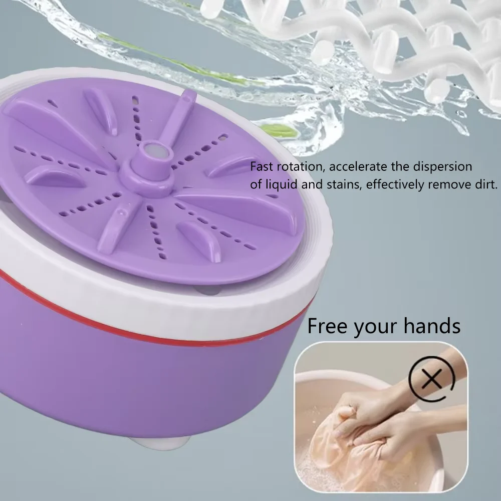 Portable USB Mini Washer - Turbo High-Power for Underwear/Socks, Space-Saving Travel/Business Use
