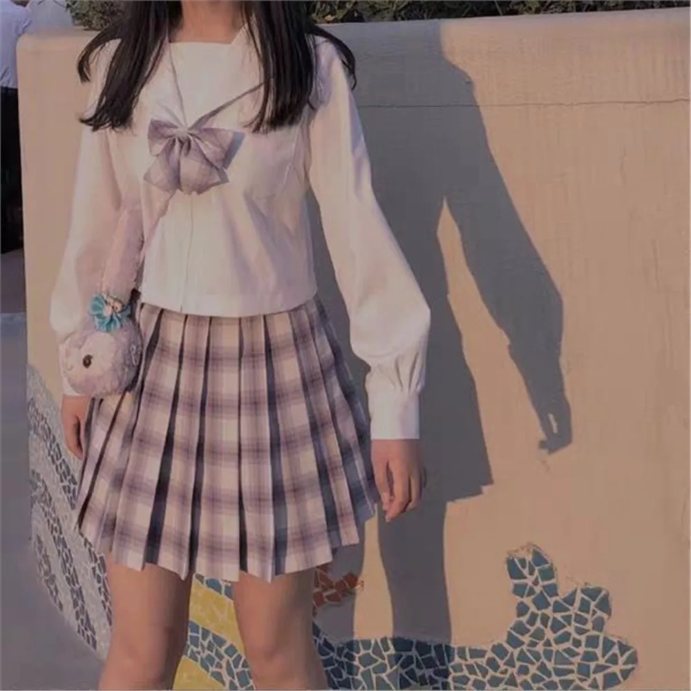 White Sailor JK School Uniform Shirt, Kanto & Sapporo Placket Top, Short Long Sleeve Basic Wear for Daily Look & Cosplay view 2