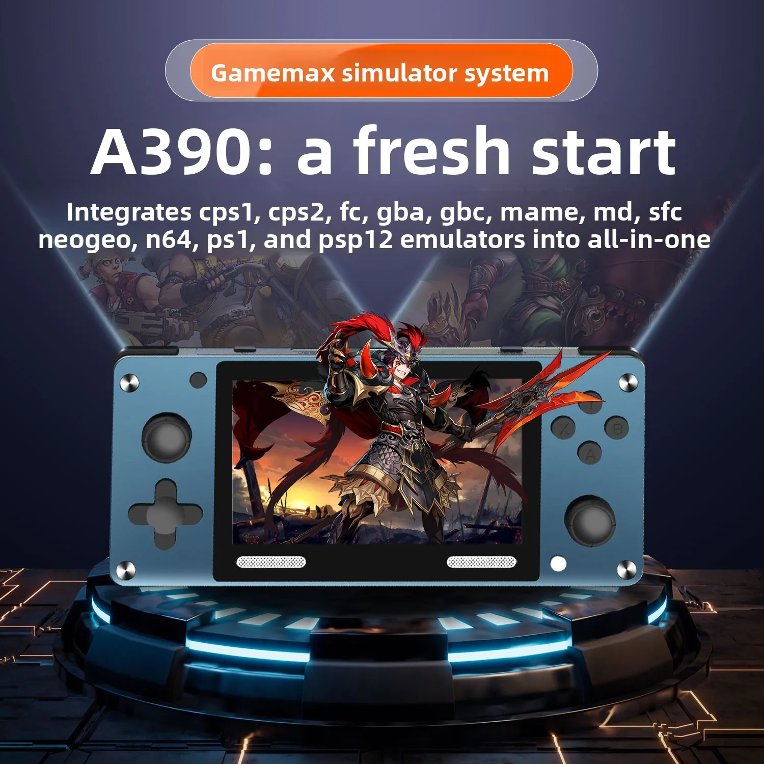 وحدة تحكم ألعاب فيديو صغيرة محمولة من Retro Determiner، لعبة كلاسيكية لاحقًا، شاشة HD IPS مقاس 4.0 بوصة، أكثر من 5000 لعبة، 12 محاكيات، A390، #4