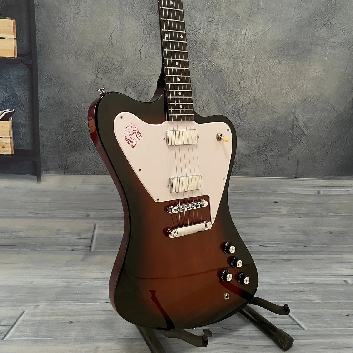 Electric Guitar Fire bird, 6 strings, sunburst color, Well crafted，Rosewood Fingerboard，High Quality,in stock，Fast Shipping