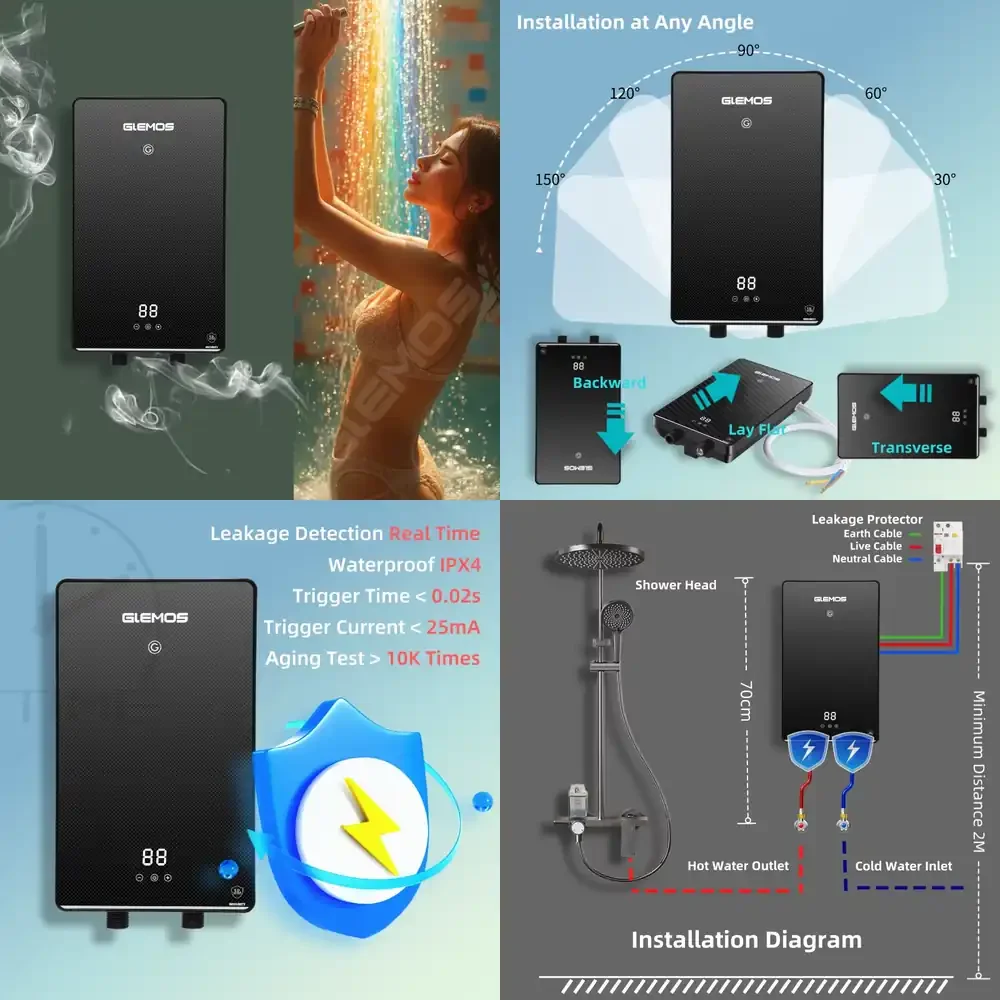 

High Quality Fast Heating Energy Saving Instantaneous Electric Hot Water Heater for Shower Kitchen Bathroom