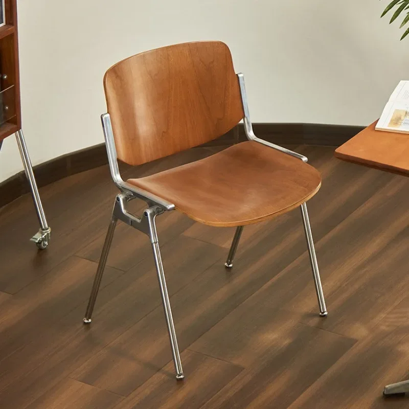 Medieval dining chair, stainless steel retro restaurant cafe chair, catering commercial backrest dining table and chair