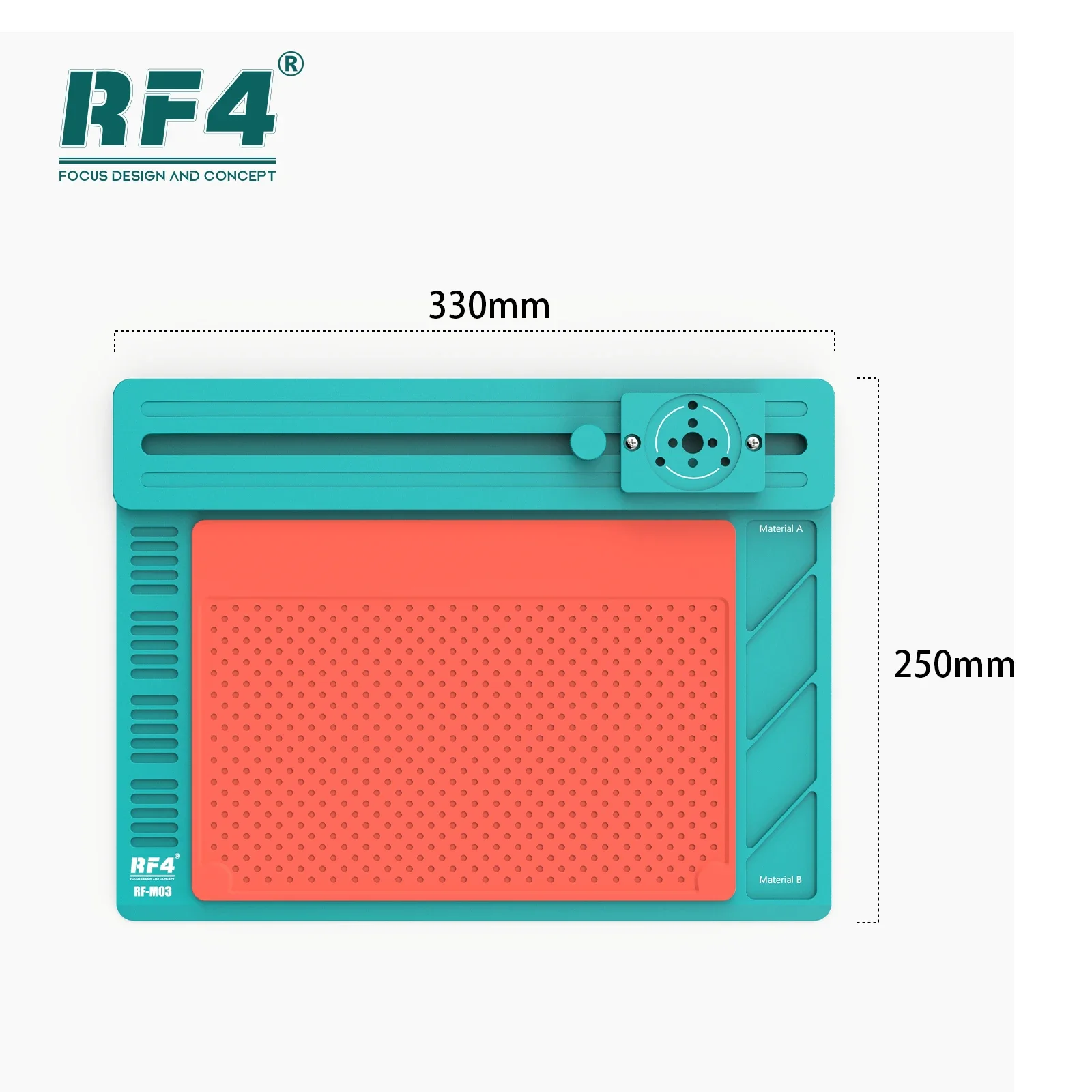 

RF4-MO3 330*250MM Base in lega di alluminio riparazione scorrevole facile lavoro manutenzione elettronica piedistallo ad