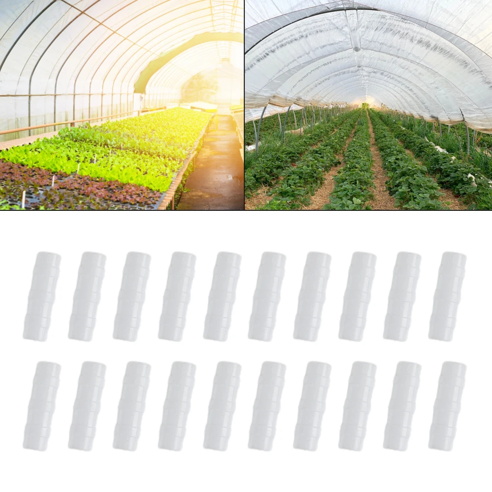 20pcs 20/22/25/32mm Pipe Clamps Plant Stakes Greenhouse Film Row Cover Netting Tunnel Hoop Clips Anti Rust Greenhouse Shed Film