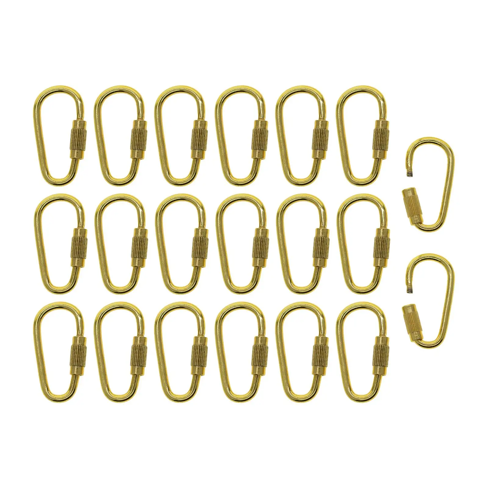 20Pcs Mini Locking Carabiner DIY Keychain Jewelry Clasps Hooks Quick Release