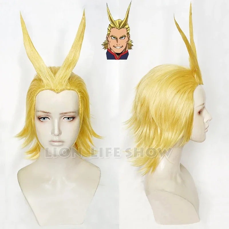 

2018 Boku no Hero Academia All Might Golden Wig Halloween Role Play My Hero Academia