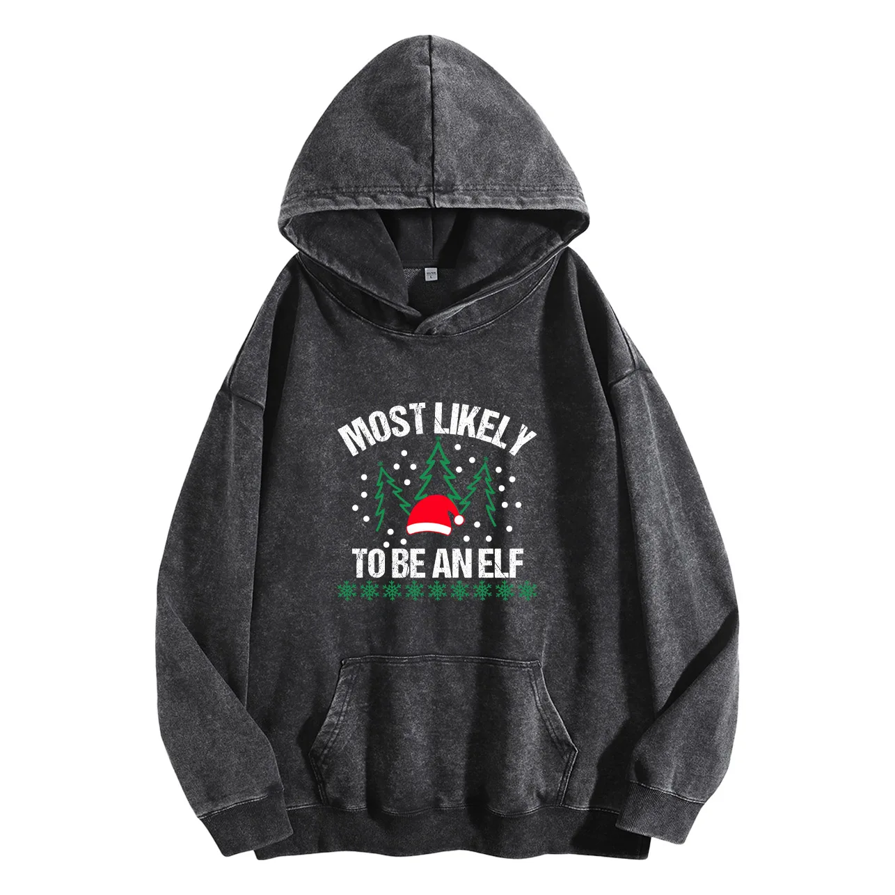 Most Likely Men's Vintage Washed Graphic Hoodie Retro Distressed Pullover Streetwear Casual Sweatshirt