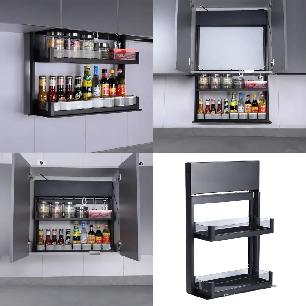 Qwinn 2026-Intelligent electric hanging cabinet lifting basket,kitchen cabinet seasoning basket up&down elevator Intelligent