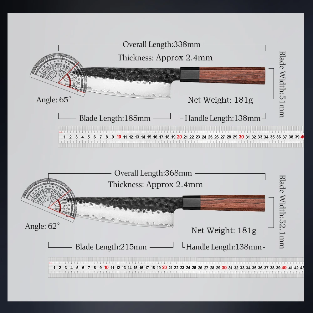 HEZHEN 1-5PC Kitchen Knife Set Chef Utility Stainless Steel 3 Layers Composite Steel Kitchen Accessories Knives