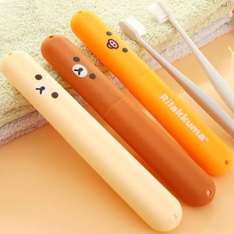 Travel Portable Toothbrush Case Toothbrush Storage Box Cute Cartoon Rilakkuma Toothbrush Case Toothbrush Case