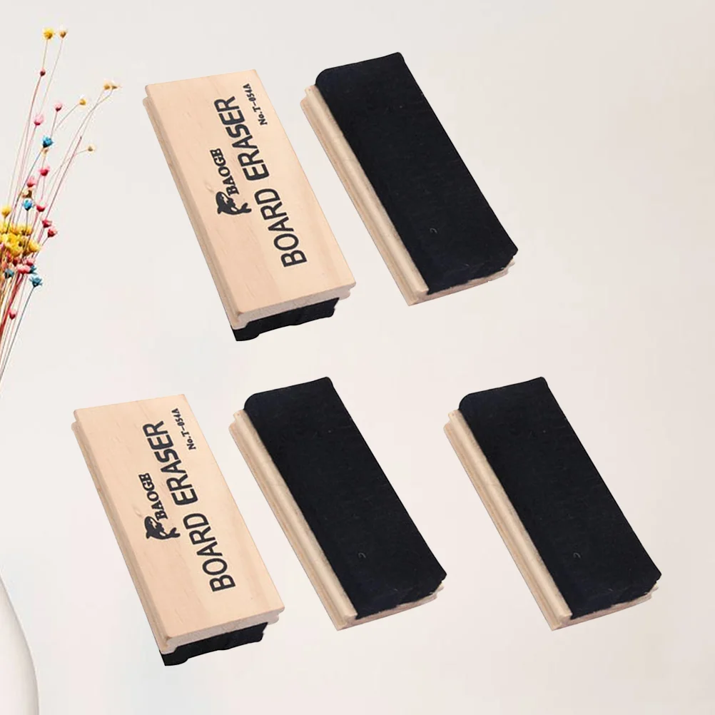 

5 Pcs Wooden Blackboard Eraser Classroom Blackboards Whiteboards Vintage Chalk Office Dry for Child Mini Erasers Dustless Kids