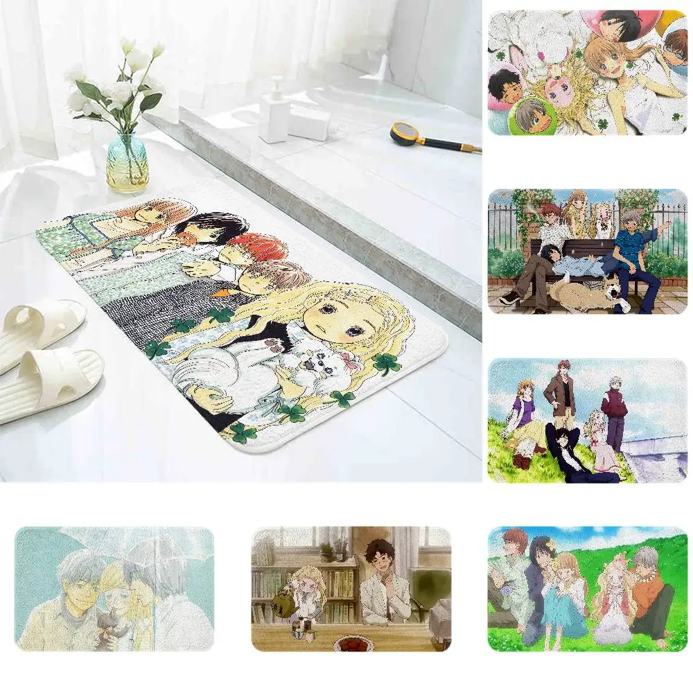 

Honey And Clover Cartoon Floor Mat Home Floor Mat For Entrance Bedroom Washroom Bathroom Doorways Absorbent Non-Slip Foot Mats