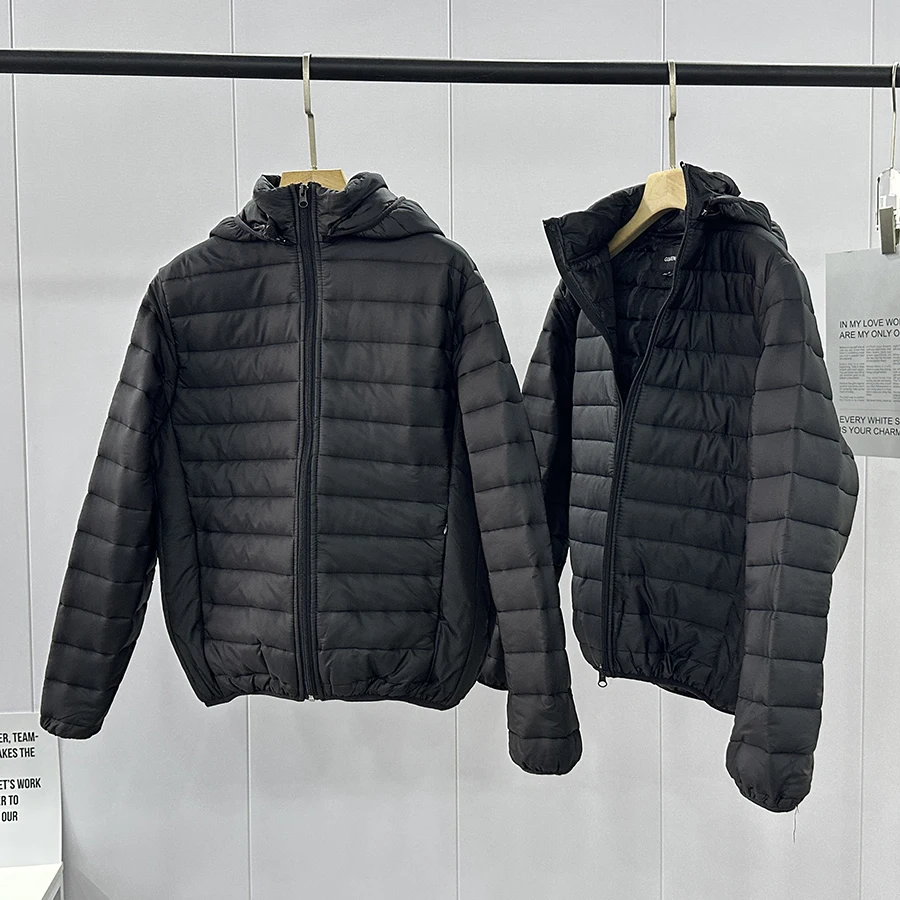 

Легкий хлопковый джерт для мужчин, осенне-зимний сарафан со съемным капюшоном и воротником-стойкой, повседневный свободный крой, длинная длина све