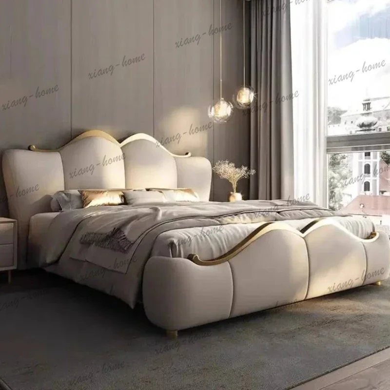 Best Sellers Modern Designs Luxury Bed Beige Unique Nordic Storage Luxury Room Bed Bedroom Loft Headboards Camas Matrimoniales F