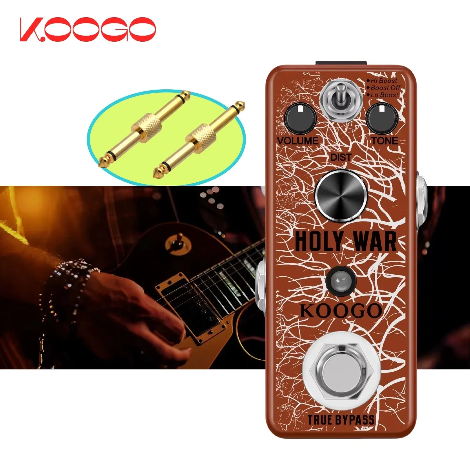 Koogo Analog Electric Guitar Pedal Distortion Heavy Metal Effects Tones Vintage Metal Dist Boost Effector Mini True Bypass PDL-2