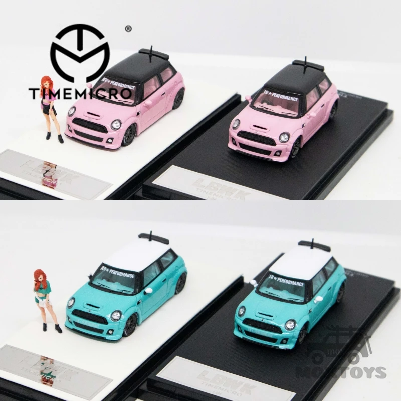TIME MICRO 1:64 LBWK Mini Peach Pink / Blue Diecast Model Car