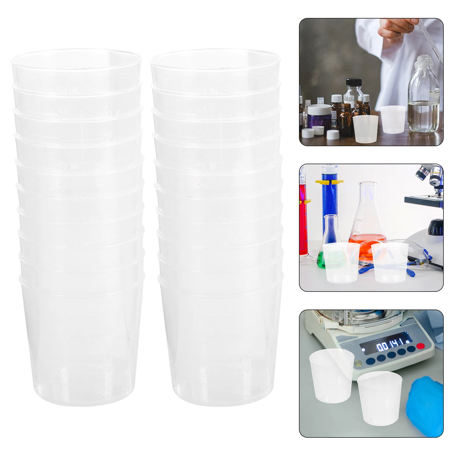 

20 Pcs Measuring Cup Beaker Liquid Container With Graduations Graduated Measurement