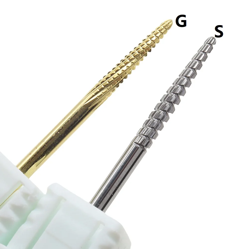 Premium Gold/Silver Coated Tungsten Carbide Nail Drill Bit – Durable, Heat-Resistant Nail E-File Bit for Professional Use