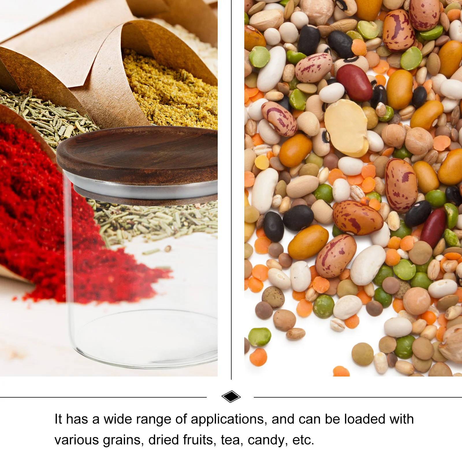 

1Pcs Glass Storage Jar High Quality Airtight Food Container for Tea Nuts Beans Dried Fruits Snacks Kitchen Pantry Organization