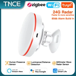 Датчик присутствия человека TNCE wifi/zigbee, tuya 24G mmWave, умный датчик движения человеческого тела, монитор освещения, умная сигнализация