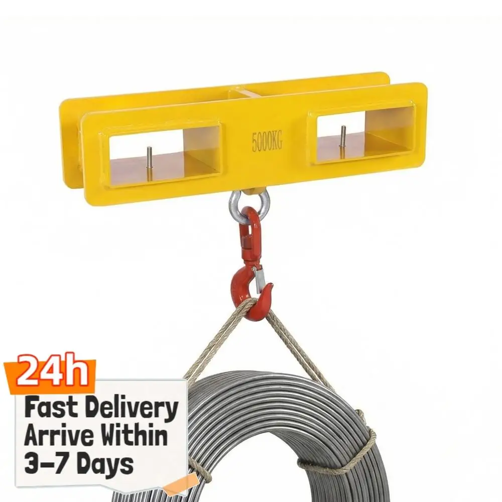 

Крюк для подъема бочек на вилочный погрузчик с креплением на фаркоп и двойным вилочным захватом (до 10 тонн) для грейферных когтей