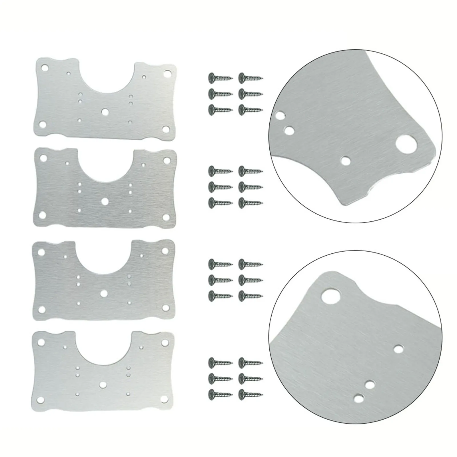 Hinge Hinge Repair Plate 2 4 Pcs Repair Board Silver Thick 1mm 90*50mm High-quality Home Furnishing Decoration