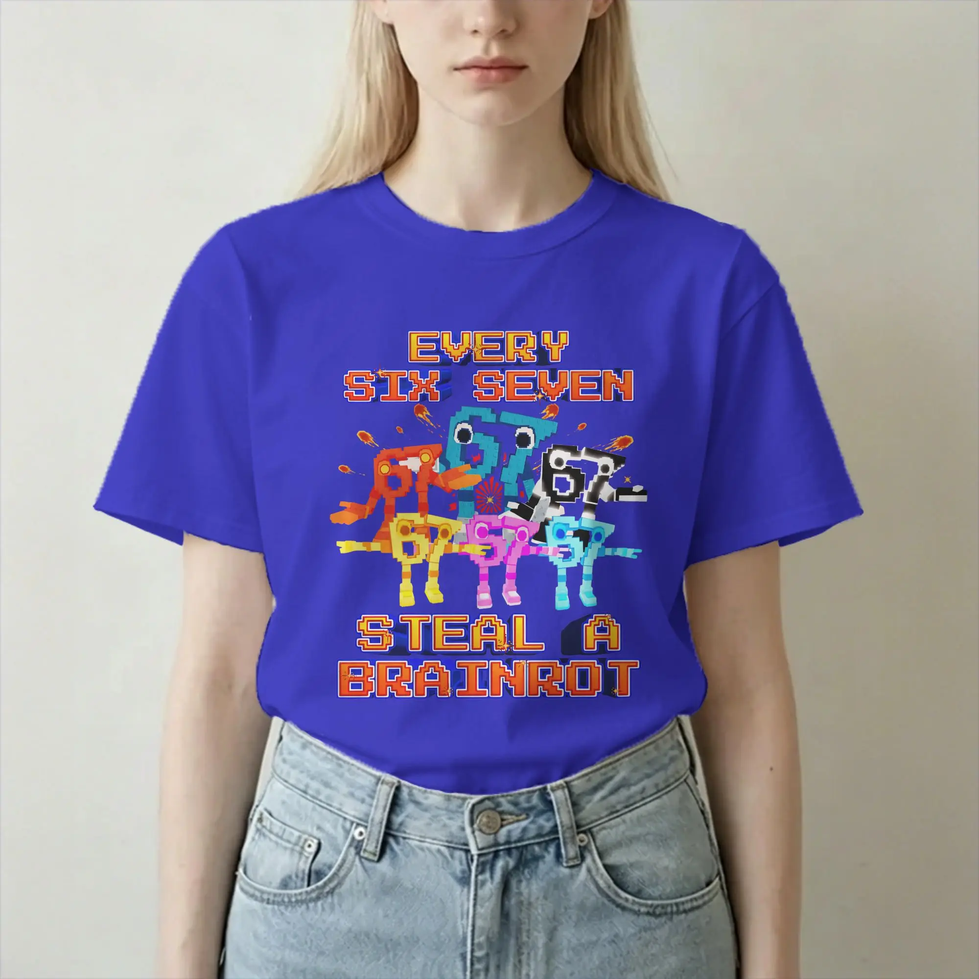 Men Women's Every 67 Six Seven 6-7 Funny Brainrot Steal a Brainrot T Shirt  Pure Cotton Clothes Vintage Tee Shirt 6XL T-Shirts