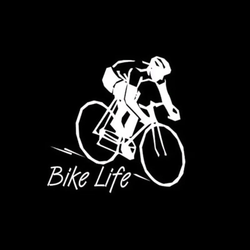 New Design Car Sticker Bike Life Peddle Bike Dirt Bike Sticker Black/silver Reflective Car Decorative Accessories, 33cm