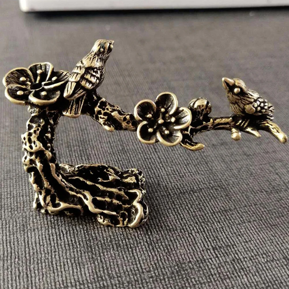 

Brass Bird Branch Flower Ornament Desktop Home Office Decor Garden Table Metal Craft Decoration Stable