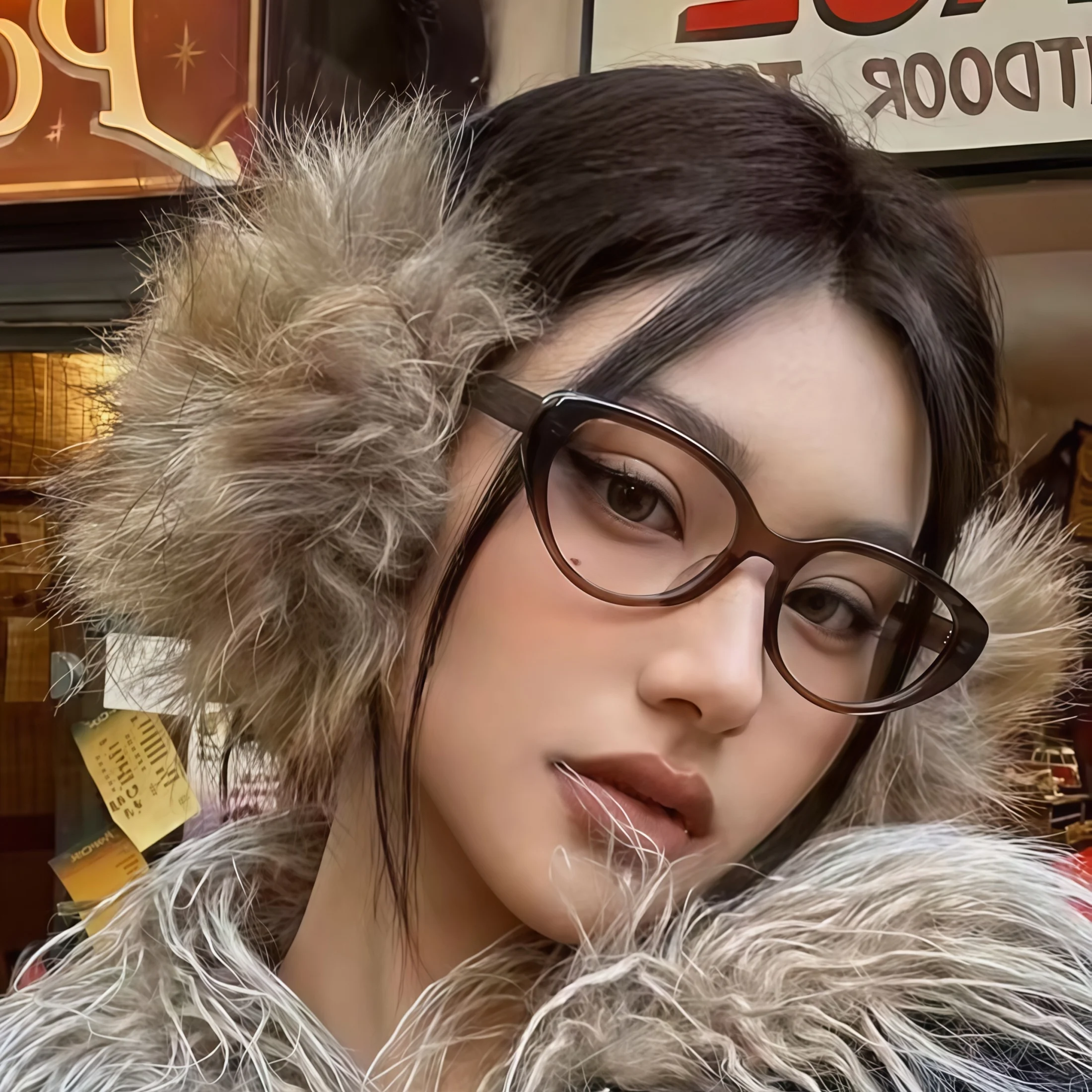 1 paar ultralichte koelbruine damesbrillen – met een ovaal frame met een kleine retro-touch