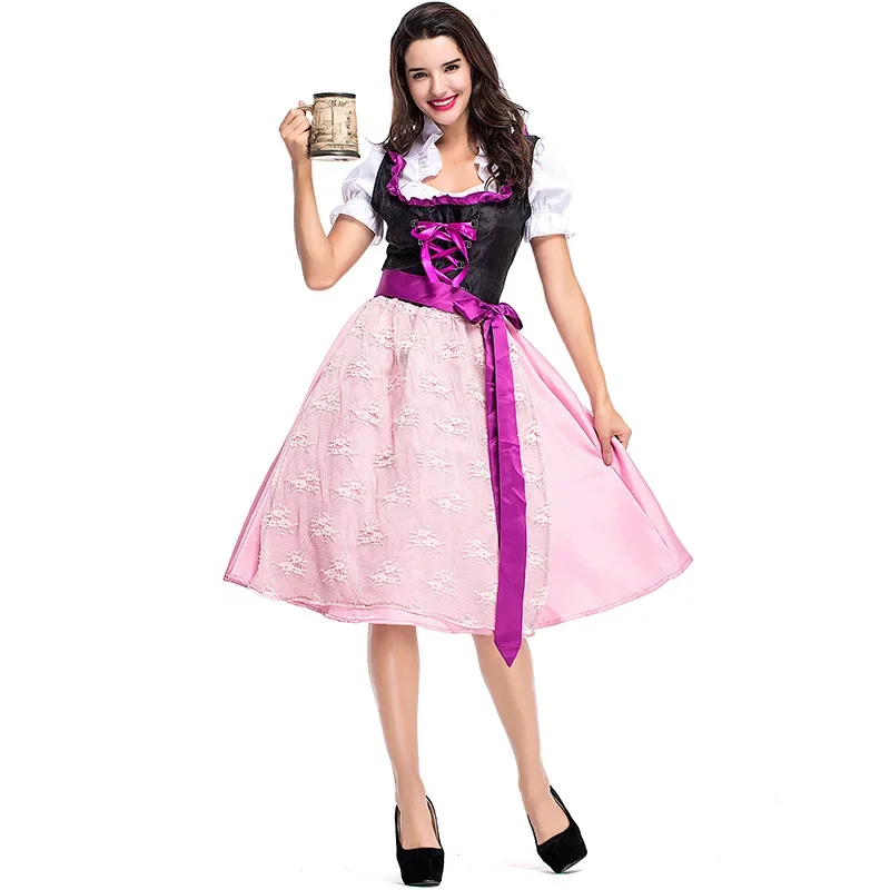 

Sexy Women Germany Oktoberfest Beer Girl Heidi Costume Bavarian Halloween Party Beer Maid Wench Dirndl Dress